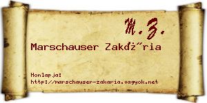 Marschauser Zakária névjegykártya